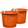 Large, Super Heavy Duty Fish Baskets. Orange with White Handles. Made in USA. 2-Pack. view 1