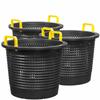 Large, Super Heavy Duty Fish Baskets. Black with Yellow Handles. Made in USA. 3-Pack. view 1