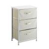 Urban Lifestyle 3 Tier Fabric Drawer Storage Cart with MDF Wood Frame, Cream with White Frame view 1