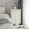 Urban Lifestyle 3 Tier Fabric Drawer Storage Cart with MDF Wood Frame, Cream with White Frame view 2