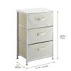Urban Lifestyle 3 Tier Fabric Drawer Storage Cart with MDF Wood Frame, Cream with White Frame view 3