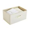 Urban Lifestyle 3 Tier Fabric Drawer Storage Cart with MDF Wood Frame, Cream with White Frame view 4