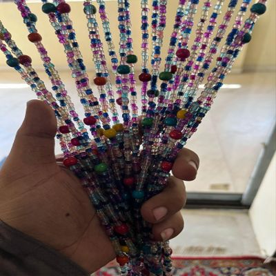 Mango Gifts Bohemian Style Hippy Hippie Beaded Curtain for Doorways Multicolour Glass Bead Stands for Living Room/Bedroom, Home Decor 76" inch Length (10)