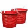 Large, Super Heavy Duty Fish Baskets. Red with White Handles. Made in USA. 2-Pack. view 1