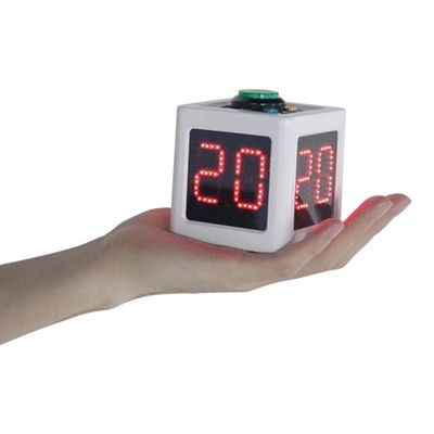 GANXIN Poker Shot Clock, Seconds Countdown Timer for Poker/Casino/Chess Tournament,20/30 Sec and Custom Time,4-Sides Cube Timer (Small,White)