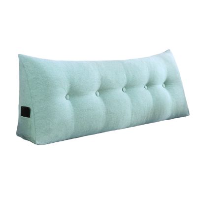 Bed Wedge Pillow for Sleeping After Surgery Corduroy Pillow Reading Cushion for Queen Size Bed Floor Couch Large Bolster Triangular Headboard Backrest ( Color : Green-01 , Size : 59 x 8 x 19 inch )