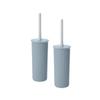 Superio Decorative Plastic Toilet Bowl Brush and Holder Set, Cleaner Scrubber for Bathroom (2, Stone Blue) view 1