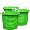 Large, Super Heavy Duty Fish Baskets. Green with White Handles. Made in USA. 3-Pack. view 1