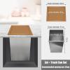 Kitchen Cabinet Trash Can Built-in Waste Bin Container, Countertop Garbage Can Waste Chute Trash Grommet, Embedded Stainless Steel Trash Drawer with Swing Flap Lid, for Restaurant/Hotel/Office view 2