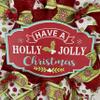 Have a Holly Jolly Christmas Handmade Deco Mesh Wreath. Available in 24 inch and 28 inch diameters view 2