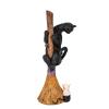 13" Halloween Black Cat Climbing Broom view 1