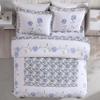 Beatrice Home Fashions Carnation Floral Embroidered Quilted Bedspread, Lightweight, All-Seasons, Queen, Blue view 3