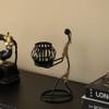 Wire Figure Candle Holder Decorative Modern Tea Light Lantern Tabletop Centerpiece Candle Stand, Front Carry view 3