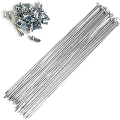 TRENDYBOY 13G Bicycle Spokes Carbon Steel E-Bike Spokes 40pcs J Bend Electric Bicycle Spokes with 12mm Nipples 100~292mm Bicycle Spokes(130 mm,Silver)