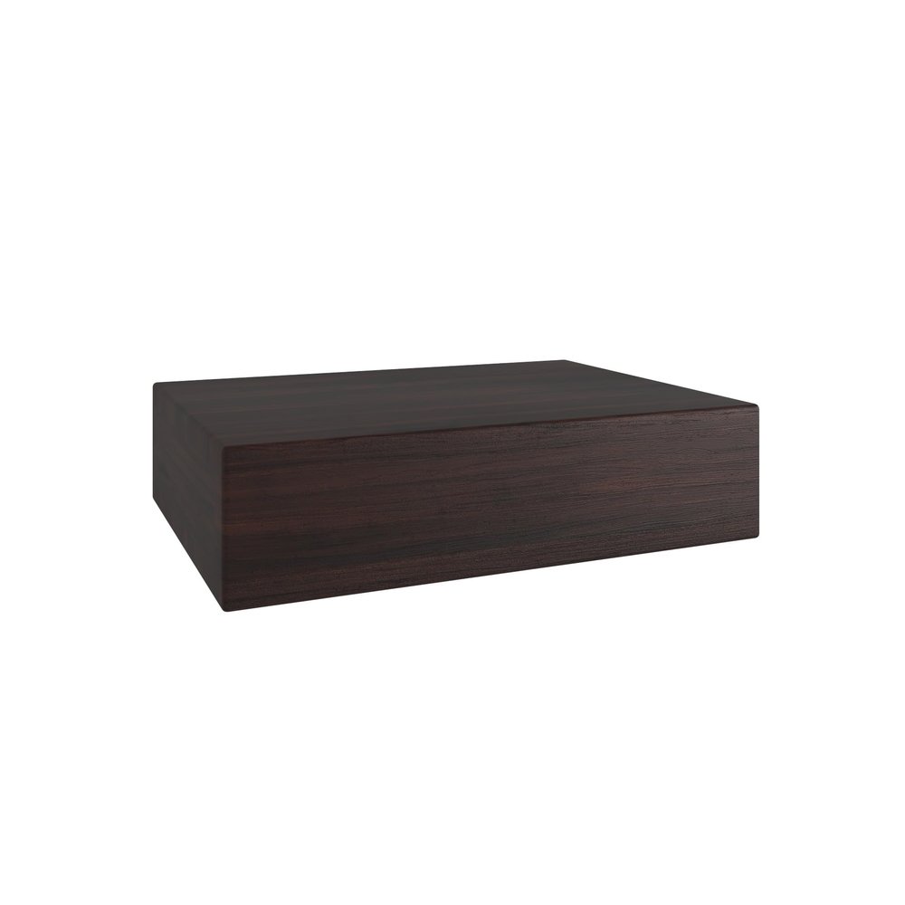 AquaTeak 12" Sermata Mocha-Shield Hollow Floating Teak Wall Shelf