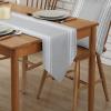 Table Runner Dresser Scarves, Farmhouse Gray White Stripe Table Runners 13x48 Inch Long,Non-Slip Washable Kitchen Dining Coffee Table Decor for Farmhouse Party Holiday Dinner view 2