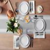 Table Runner Dresser Scarves, Farmhouse Gray White Stripe Table Runners 13x48 Inch Long,Non-Slip Washable Kitchen Dining Coffee Table Decor for Farmhouse Party Holiday Dinner view 3