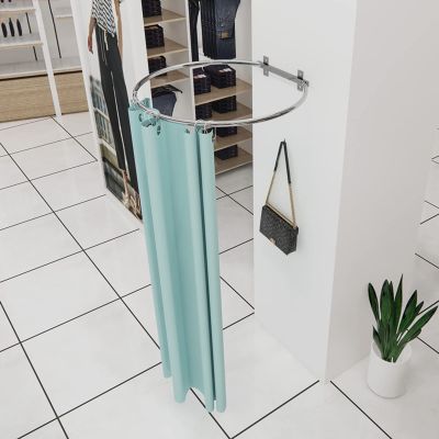 Clothing Store Fitting Room, Round Wall-Mounted Dressing Room Metal Frame Suitable for Shopping Mall Clothing Store Office8 Colors 3 Sizes (Color : Blue, Size : 30x70cm)