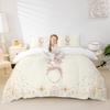 Sun Moon Girly Duvet Cover Set Queen Size,12 Constellation Universe Bedding Set for Kids Teens Adults Home Room Decor,Geometric Line Dots Boho Comforter Cover,Beige Trippy Quilt Cover,2 Pillowcases view 1