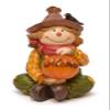 Mark Feldstein & Associates Fall Scarecrow with Pre-Lit LED Welcome Pumpkin Tabletop Figurine, 10 Inch view 1