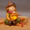 Mark Feldstein & Associates Fall Scarecrow with Pre-Lit LED Welcome Pumpkin Tabletop Figurine, 10 Inch view 3