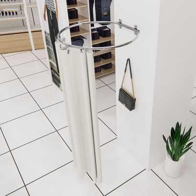 Clothing Store Fitting Room, Round Wall-Mounted Dressing Room Metal Frame Suitable for Shopping Mall Clothing Store Office8 Colors 3 Sizes (Color : Creamy-White, Size : 30x70cm)