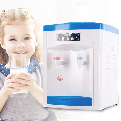 Countertop Water-Cooled Dispenser,550 W White and Blue Table Top Water-Cooled Drinking Machine, 3 Temperature Settings - Hot,Cool & Cold Water,Top-Mounted Water Cooler