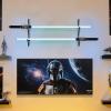 TOPNEW Lightsaber Wall Mount - Clear Acrylic Display Stand Holder for Light Saber Swords Spears Cosplay Props, Horizontal Wall Mount for Collectors Gifts (Black) view 4