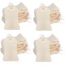 Tayfremn 200Pcs Cotton Drawstring Bags, Reusable Muslin Bag Natural Cotton Bags with Drawstring Produce Bags Bulk Gift Bag Jewelry Pouch for Party Wedding Home Storage, Natural Color (4 x 6 Inches) view 1