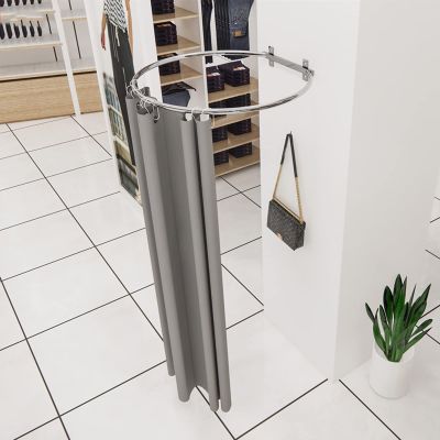 Clothing Store Fitting Room, Round Wall-Mounted Dressing Room Metal Frame Suitable for Shopping Mall Clothing Store Office8 Colors 3 Sizes (Color : Silver Grey, Size : 30x70cm)