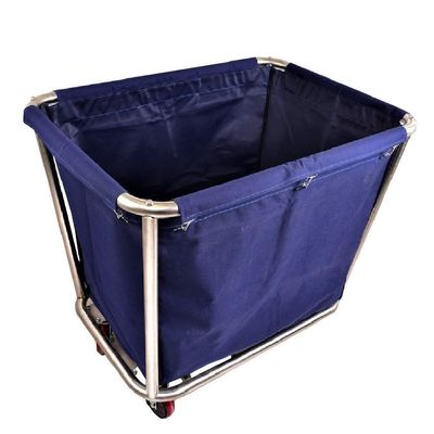 Laundry Sorter on Wheels Laundry Trolley Cart Heavy Duty Rolling Laundry Hamper Sorter Cart Commercial, with Removable Bag and Silent Rubber Wheels, Stainless Steel Frame (Color : Blue)