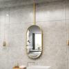 Luyckfrazy Gold Home Oval Ceiling Mounted Mirror for Washroom Bedroom Cloakroom Hanging Rod Mirror Entrance Store Hotel Customizable Metal Boom Hanging Mirror (Size : 40cmx70cm) view 2