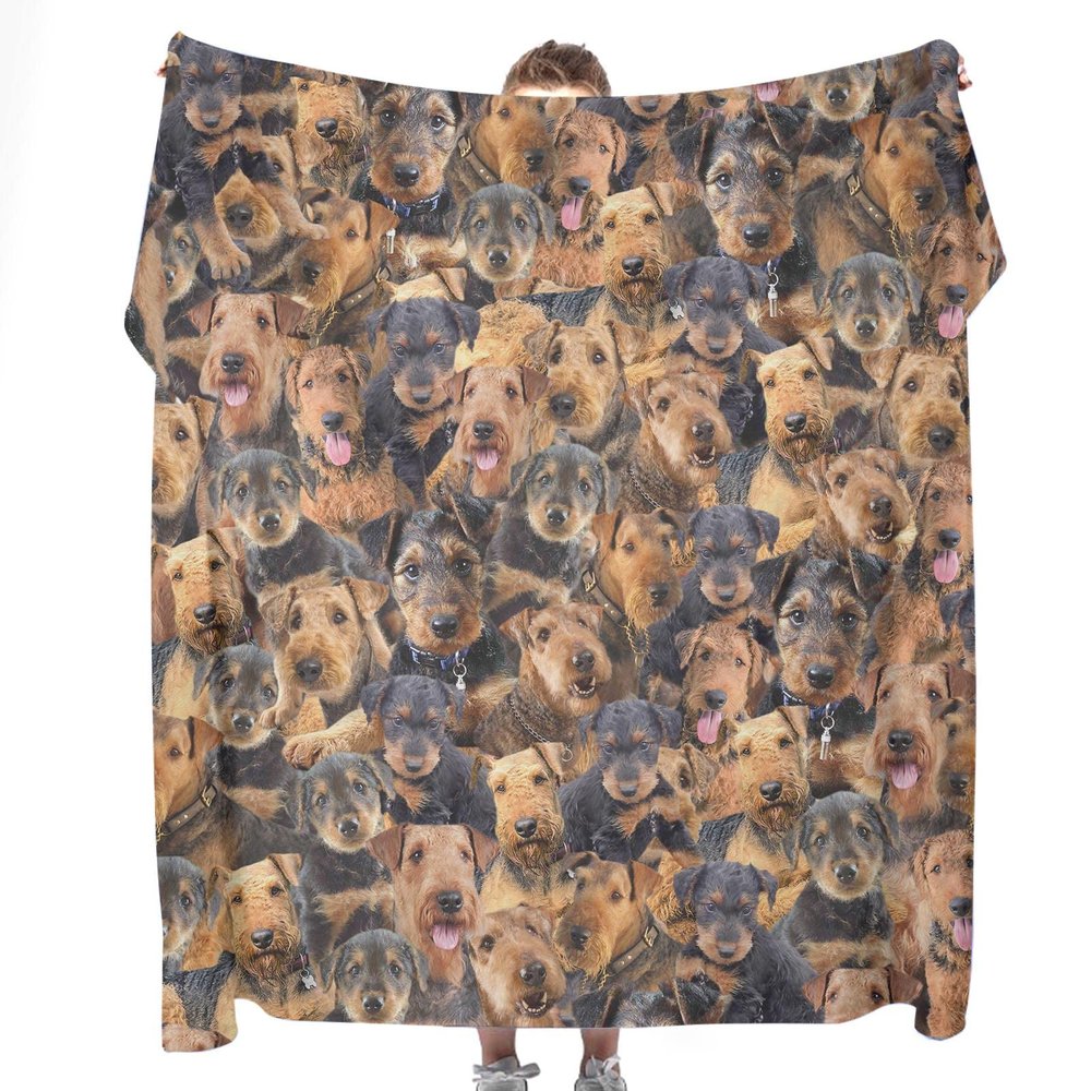 Airdale Terrier Dog Print Blanket, Pet Memorial Gifts for Airdale Terrier Dog Lovers/Dog Mom Dad/Puppy Owner,Super Soft Warm Fleece Throw Blankets for Sofa/Bed