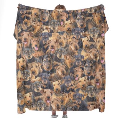 Airdale Terrier Dog Print Blanket, Pet Memorial Gifts for Airdale Terrier Dog Lovers/Dog Mom Dad/Puppy Owner,Super Soft Warm Fleece Throw Blankets for Sofa/Bed