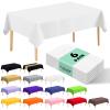 6 Pack Premium Disposable Plastic Tablecloth 54" x 108" Party Table Cloths Disposable for 6 to 8 Foot Tables Indoor or Outdoor Parties Birthdays Weddings Christmas Anniversary Buffet Table (White) view 1