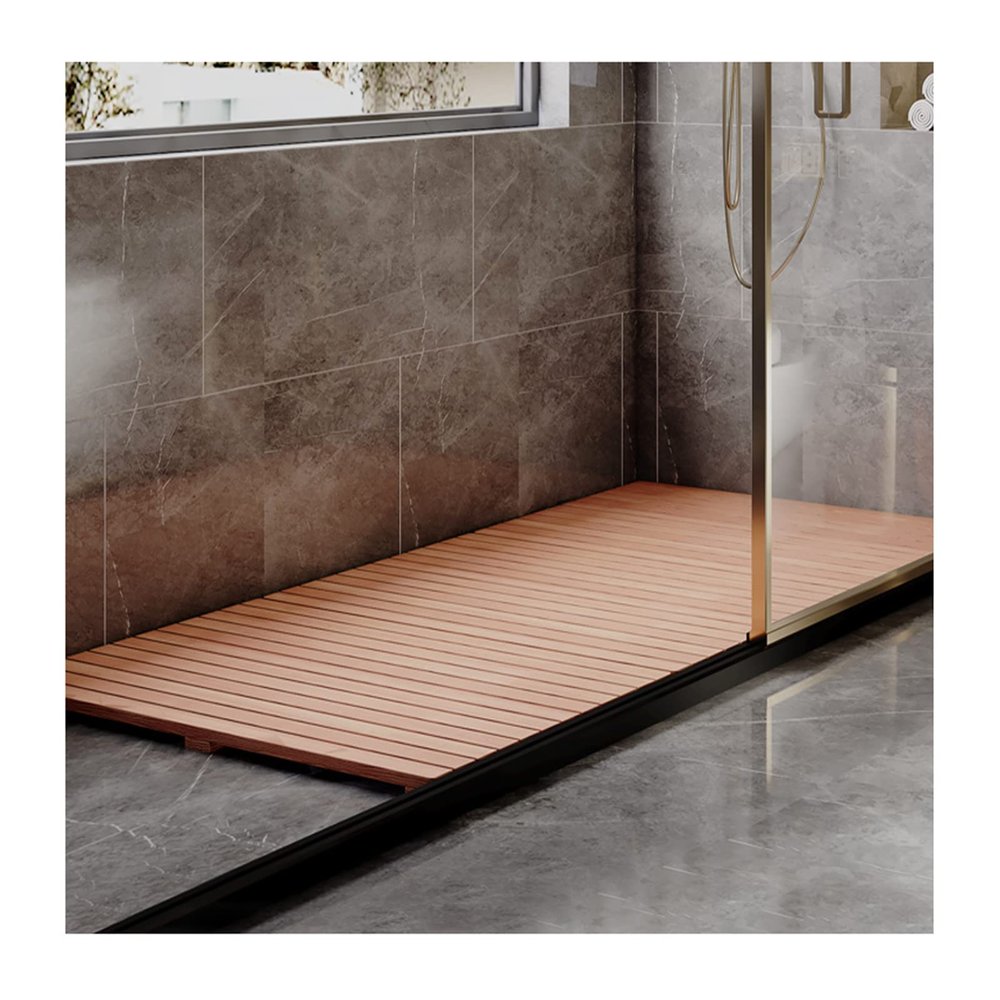 ZXCVBAS Bamboo Duckboard Bath Mat,Non Slip Shower Bathtub Mat,Wooden Tray, Bathtub Accessories, Anti Slip Bath Mats for Tub,Waterproof Wooden Floor Mat for Indoor Or Outdoor,85x100cm/33x39in