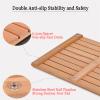 ZXCVBAS Bamboo Duckboard Bath Mat,Non Slip Shower Bathtub Mat,Wooden Tray, Bathtub Accessories, Anti Slip Bath Mats for Tub,Waterproof Wooden Floor Mat for Indoor Or Outdoor,85x100cm/33x39in view 4
