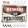 Warning My Neighbor is A Jackass Sign Beware of Perroquet Metal Sign No Treaspassing Signs Metal Rectangle Warning Sign ( Size : 30X40CM ) view 1