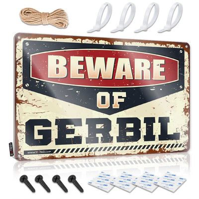 Warning My Neighbor is A Jackass Sign Beware of Gerbil Metal Sign No Treaspassing Signs Metal Rectangle Warning Sign ( Size : 20X30CM )