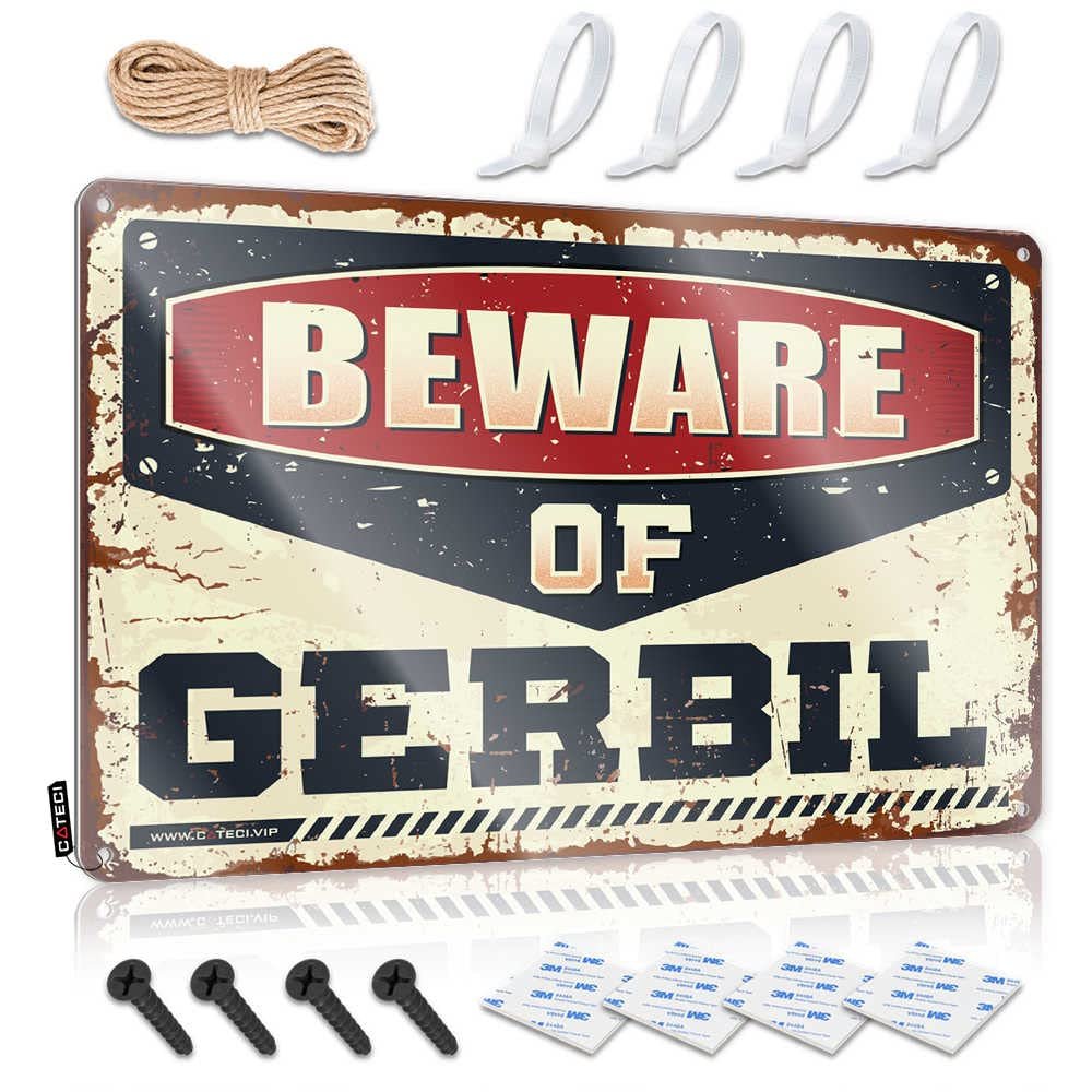 Warning My Neighbor is A Jackass Sign Beware of Gerbil Metal Sign No Treaspassing Signs Metal Rectangle Warning Sign ( Size : 20X30CM )