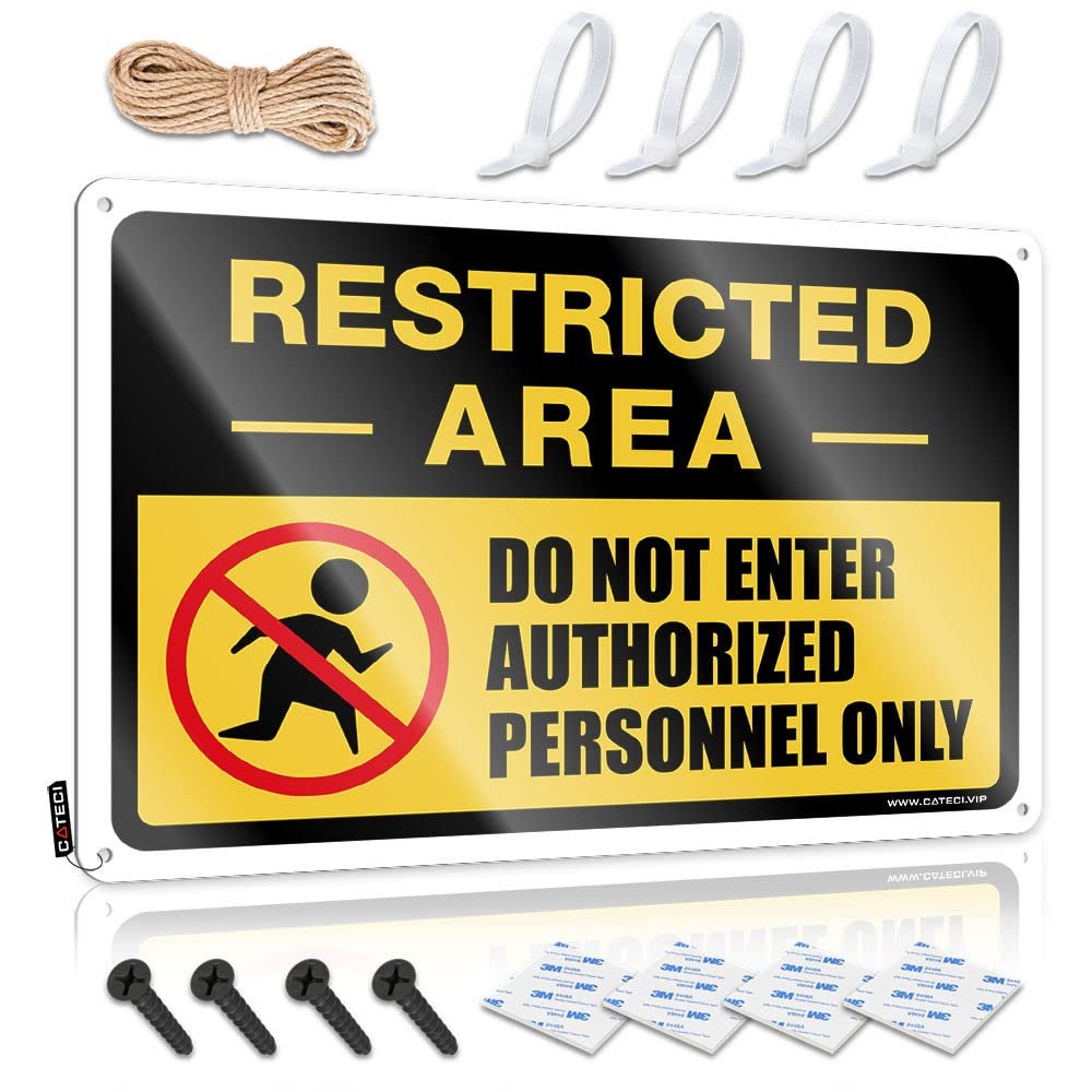 Home Security Signs for Yard Restricted Area Sign, Do Not Enter Sign, Authorized Personnel Only Sign Metal Sign Auto Alarm Sign Mancave Signs and Decor ( Size : 30X40CM )