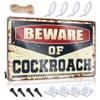 Tin Signs Warning Beware of Cockroach Metal Sign Garden Signs Funny Hunting Gifts ( Size : 20X30CM ) view 1