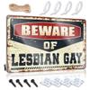 Anti-Bite Warning Sign Beware of Lesbian Gay Metal Sign Home Sign Man Cave Stuff ( Size : 20X30CM ) view 1