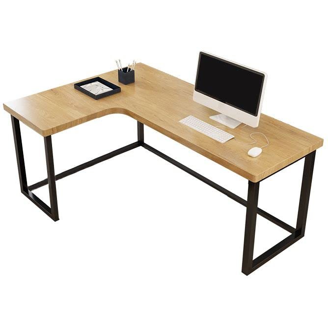 CraftThink Computer Desk with Drawers, L-Shape Home Writing Desk Industrial Style Solid Wood Office Desk Without Cabinet - Brown Left Hand Return 47.5" L x 39.5" W x 29.5" H
