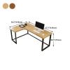 CraftThink Computer Desk with Drawers, L-Shape Home Writing Desk Industrial Style Solid Wood Office Desk Without Cabinet - Brown Left Hand Return 47.5" L x 39.5" W x 29.5" H view 3