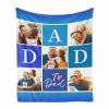 I Love Dad Custom Blanket with Photo Collage Gifts to Dad from Wife Daughter/Son, Personalized Family Photow with Dad Blanket Soft and Throw Blankets 60" x 80" (Blue, Made in USA) view 1