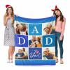 I Love Dad Custom Blanket with Photo Collage Gifts to Dad from Wife Daughter/Son, Personalized Family Photow with Dad Blanket Soft and Throw Blankets 60" x 80" (Blue, Made in USA) view 4