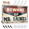 Warning My Neighbor is A Jackass Sign Beware of Mr. Gaines Metal Sign No Treaspassing Signs Metal Rectangle Warning Sign ( Size : 30X40CM ) view 1