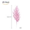 Christmas Glitter Stems 24pcs Artificial Pine Tree Picks for Christmas Tree Ornaments fillers, DIY Xmas Wreath, Crafts, Garland, Holiday, Party, Wedding and Home Decoration (Pink) view 2