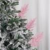 Christmas Glitter Stems 24pcs Artificial Pine Tree Picks for Christmas Tree Ornaments fillers, DIY Xmas Wreath, Crafts, Garland, Holiday, Party, Wedding and Home Decoration (Pink) view 3